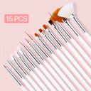  Pinceles Para Manicura Juego X15 Unidades