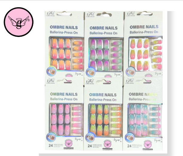 Caja de Uñas Ombre Nails Ballerina Press On Engol