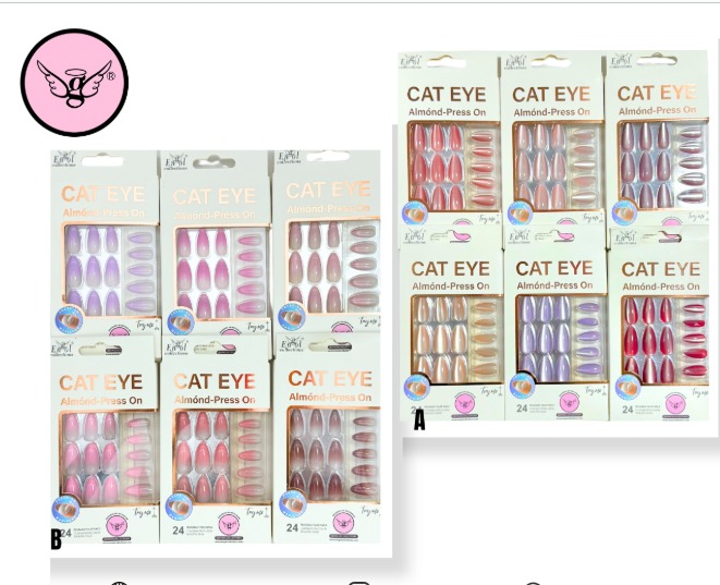 Caja de Uñas Cat Eye Almond Press On Engol