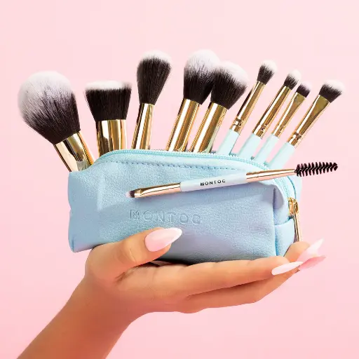 Kit de Brochas Viajero Baby Blue Montoc