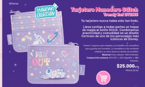 [DY2165] Tarjetero Stich Trendy